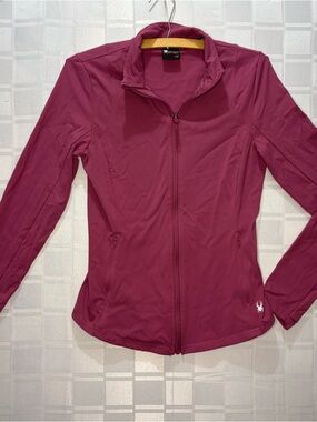 Spyder Women's Zip-Front Active Jacket in Plum great spring workout jacket